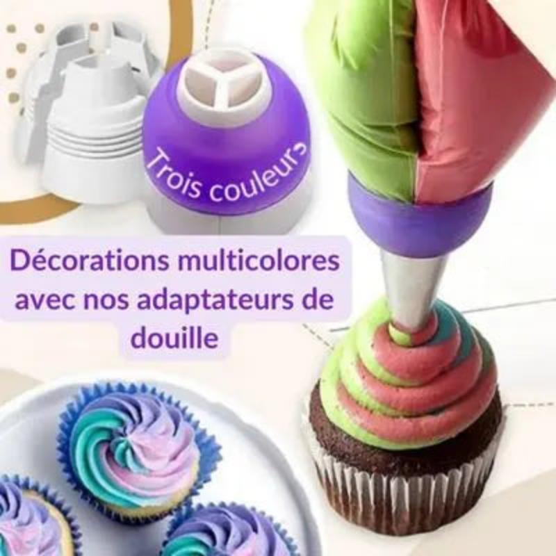 douille à pâtisserie trois couleurs